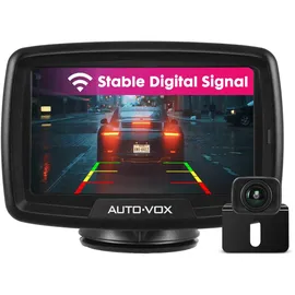 AUTO-VOX Digital Kabellos Rückfahrkamera CS2, Drahtlose Rückfahrkamera mit 4,3" LCD Monitor, Funk Rückfahrkameras mit IP68 Wasserdicht, Nachtsicht, Interne Antenne, Einfache Installation