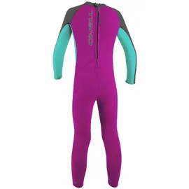 O'Neill O ́neill Wetsuits Toddler Reactor Ii 2 Mm Junior Neoprenanzug Mit Langen Ärmeln Und Reißverschluss Am Rücken - Berry / Light Aqua / Graphite - 3 Jahre