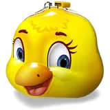 Lustige Spardose aus Metall in Tierform, Schloss und Schlüssel, große Größe für Jungen und Mädchen (Gelbe Ente, Krabbe, Dinosaurier, Baby-Einhorn, Pinguin) (gelbes Kitt)