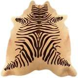 KUHFELL online & NOMAD Fellteppich KUHFELL STIERFELL RINDERFELL ZEBRA HELLBRAUN BEIGE MIT ZEBRA PRINT