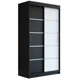 A&J MöbelLand Schiebetürenschrank PARIS 120 x 215 x 59,5 cm Schwarz