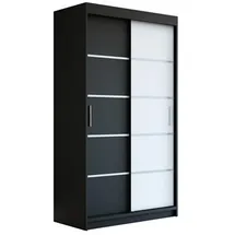 A&J MöbelLand Schiebetürenschrank PARIS 120 x 215 x 59,5 cm Schwarz