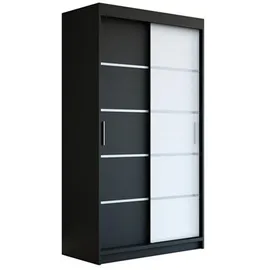 A&J MöbelLand Schiebetürenschrank PARIS 120 x 215 x 59,5 cm Schwarz