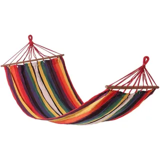 atosa Textilhängematte mit Stange 200 x 100 cm Mehrfarbig rot