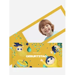 Einladungskarten Kindergeburtstag selbst gestalten mit Spruch und Fotos im Onlinedesigner bei Meine-Kartenmanufaktur.de