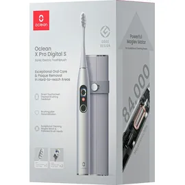 oclean X Pro Digital S silber + Aufsteckbürsten 4 St. + Reiseetui