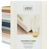 Schöner Wohnen Spannbettlaken Baumwolle-Elasthan 200 x 200 cm Creme