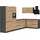 kochstation Winkelküche KS-Riesa L-Form 390 cm braun