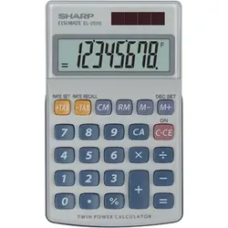 Sharp Taschenrechner EL-250S, 8-stellig, Displayschutz, 1 Speicher, Twin-Power