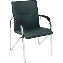 FORMAT Besucherstuhl Samba chr/sw Leder