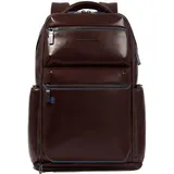 Piquadro Rucksack Blue Square Computer Backpack With USB Mahogany