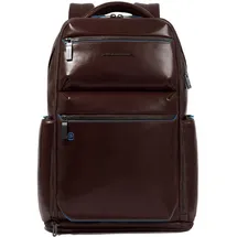 Piquadro Rucksack Blue Square Computer Backpack With USB Mahogany