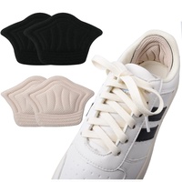 Olukssck 2 Paar Fersenpolster für zu große Schuhe, Selbstklebend Fersenschutz Schwamm Fersenhalter, Fußpflege Fersenkissen zuschneidbar, Schwarz+Khaki(5 mm)