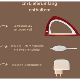 Weigla LED Schwibbogen »Weihnachtsdeko, Made in Germany« 1 Stk. Leerbogen zum Selbstbestücken, asymmetrisch rot