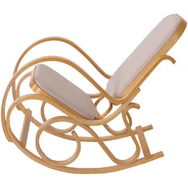 Mendler Schaukelstuhl M41 Stoff/Textil 55 x 90 x 55 cm Beige