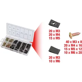 KS Tools Sortiment Karosseriemuttern & Schrauben 170 Stück