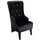 Casa Padrino Chesterfield Ohrenstuhl Polyester schwarz