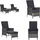 vidaXL 3 tlg. Garten Lounge Gartenmöbel Set, Kissen Poly Rattan, Grau - Garten-Lounge-Set - Gartenlounge-Set - Gartenmöbel-Set - Loungemöbel-Set - Grau