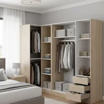 Dmora Eckschrank Succiso 214 x 184 x 90,5 cm Eiche/Braun