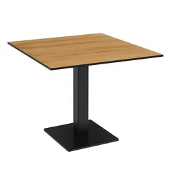 BIG Möbel GmbH Gastro Outdoor Terrassentisch Borkum | 70x70 cm | HPL Compact Eiche Natur | Made In Germany