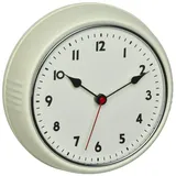 TFA Dostmann Retro Funk-Wanduhr, 60.3541.09, Vintage Uhr, analog, aus Metall, beige,