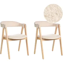 Beliani Esszimmerstuhl 2er Set DAY Bouclé Hellbraun / Beige
