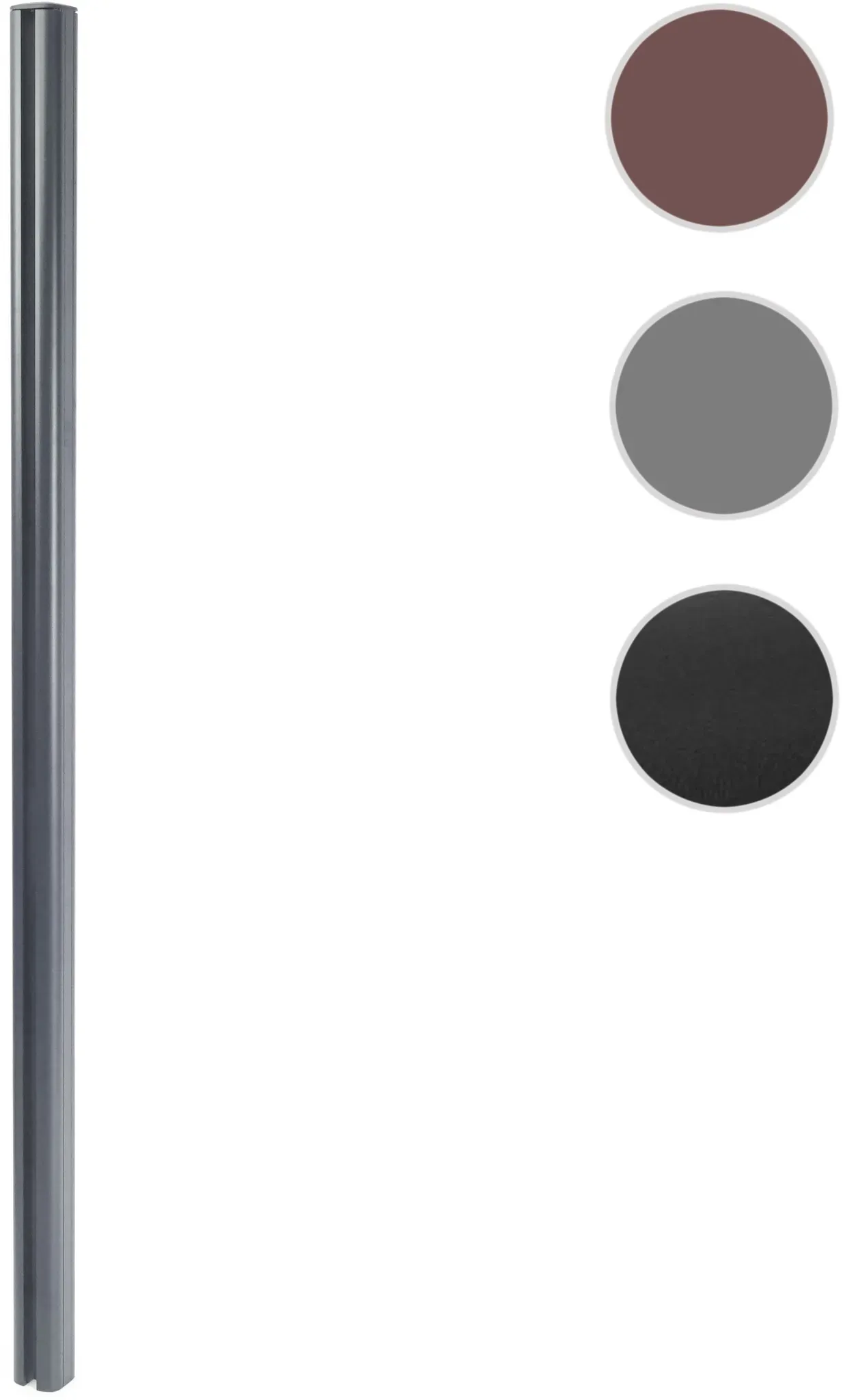 Alu-Pfosten Sarthe-WPC-Zaun, Pfeiler Pfahl, Stecksystem 1,86m ~ grau
