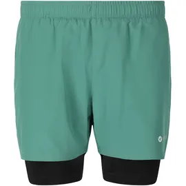 Virtus Shorts "Zayne", Herren, Gr. S, US-Größen, grün, meliert, 95% Polyester, 5% Elasthan, unifarben, kurz, Hosen Shorts, mit 4-Wege-Stretch und Innenhose