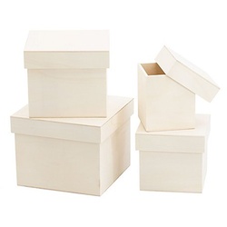 Boxen aus Holz, quadratisch, 4 Stück