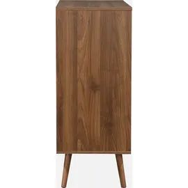sweeek - Kommode mit Holzdekor, 4 Schubladen - Nussbaumfarben