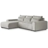 Beautysofa Ecksofa Benny, inkl. Schlaffunktion, Bettkasten, Wellenfedern, stilvoll Polsterecke im modernes Design, L-förmiges Corner Sofa aus Cordstoff beige