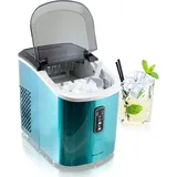 mspoint Mulano Design Eiswürfelmaschine Edelstahl Blau MS-17107 - Blau