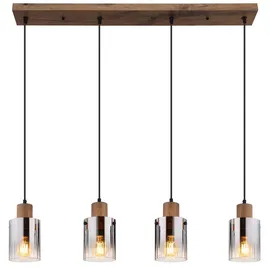 GLOBO Pendelleuchte 4-flg. 60 cm rechteckig Glas braun