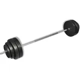 vidaXL Langhantel mit Gewichten Set 60 kg Schwarz