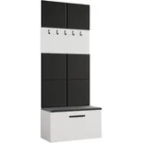 ax living Garderobenschrank Rosanno I 80,6 x 204 x 40 cm Weiß