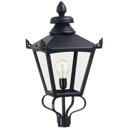 Lampenkopf Laterne Außenleuchte Alu Glas schwarz Gartenleuchte E27 H 68 cm