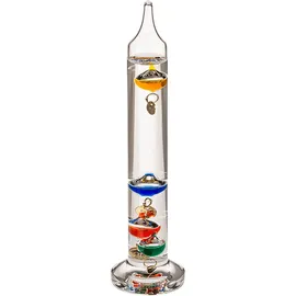Out of the Blue Galileo Glas-Thermometer 18cm - Dekoratives Standthermometer für Temperaturanzeige - Hochwertiges Design aus Glas & Metall