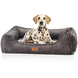 Knuffelwuff orthopädisches Hundebett Sedona aus kuschelig weichem Breitcord XXL Grau