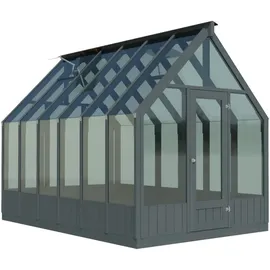 Palmako Emilia Gewächshaus lackiert Dunkelgrau ESG 4 mm 5,4 m2