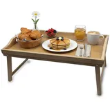 relaxdays Tabletttisch Betttablett aus Bambus, braun braun
