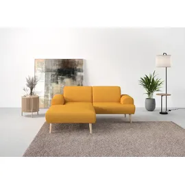 Home Affaire Ecksofa HOME AFFAIRE "Swift Scandic Design, komfortabler Federkern, Breite 192cm, L-Form", gelb (curcuma), B:192cm H:83cm T:176cm, 100% Polyester, Sofas, Ecksofa, Federkern-Polsterung, B/T/H: 192/83/176 cm