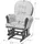 Mendler Relaxsessel HWC-C76, Schaukelstuhl Schwingstuhl mit Hocker Stoff Chenille (465g/m2) creme, Gestell dunkel