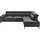 Candy Eckcouch Leder 3-Sitzer Schwarz