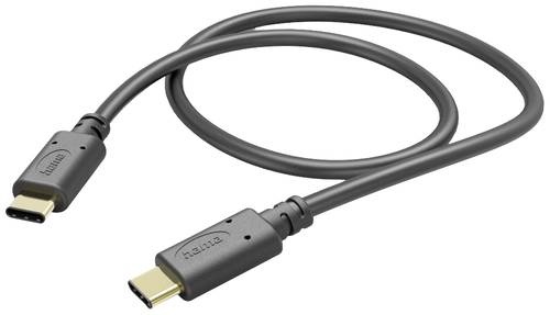 Hama USB-Ladekabel USB 2.0 USB-C® Stecker, USB-C® Stecker 1.00m Schwarz 00201589