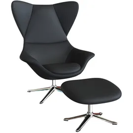 flexlux Ohrensessel »Stilo Relaxsessel, TV-Sessel«, Solitär, Stil-Ikone, drehbar, Fuß Aluminium schwarz