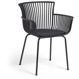 Natur24 4-er Set Stuhl Surpika Kunststoff Schwarz