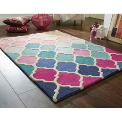 Kadima Design Moderner Luxus-Teppich `Derwent Josie` mit geometrischem Muster. 80x150 cm