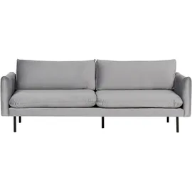 Beliani Sofa 3-Sitzer Vinterbro Samtstoff Grau