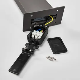 LUCANDE Außenleuchte Aluminium 100 cm inkl. Bewegungsmelder schwarz