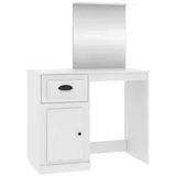 vidaXL Schminktisch mit Spiegel Weiß 90x50x132,5 cm Holzwerkstoff